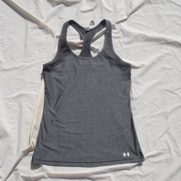 Women's Under Armour Racerback Grey Tank Top - Picture 1 of 4